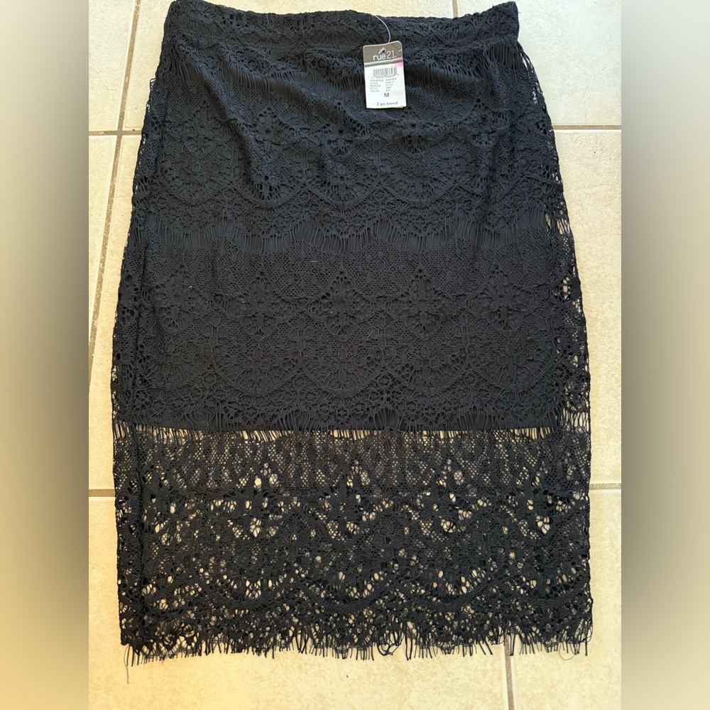 NWT Black Lace Skirt